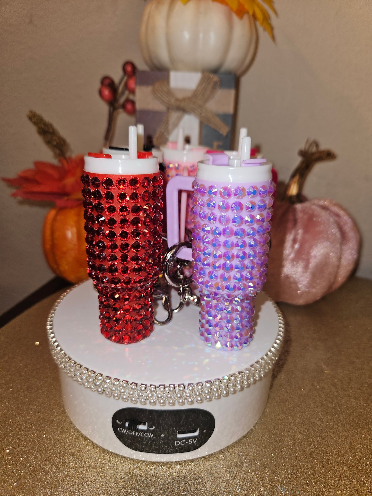 Tumbler keychain- rhinestones