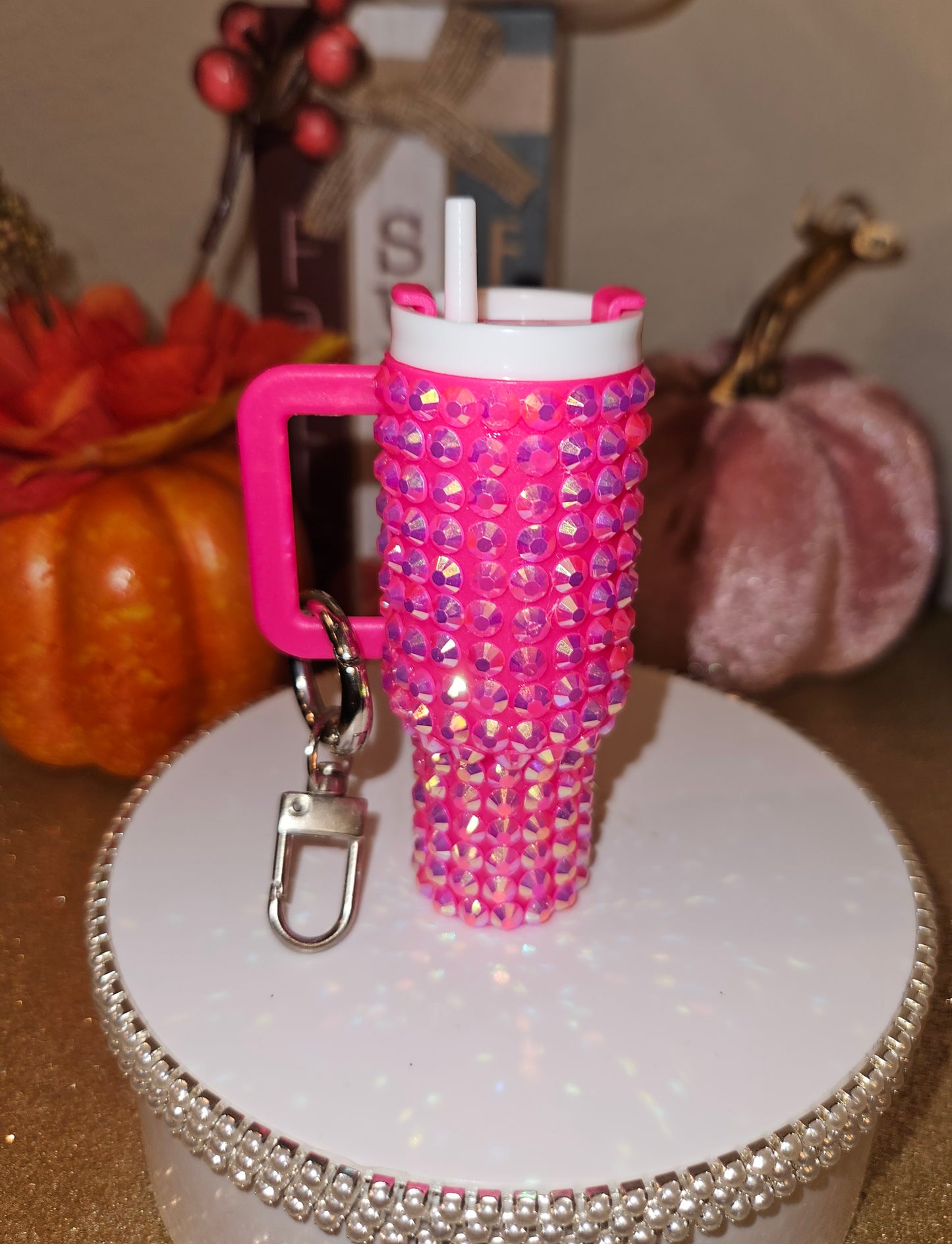 Tumbler keychain- rhinestones